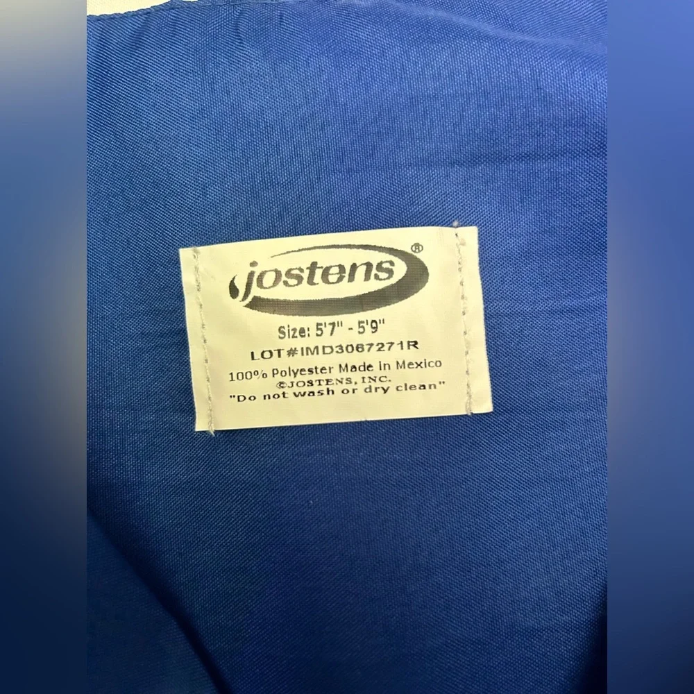 Jostens Blue Graduation Cap + Gown - Picture 3 of 3